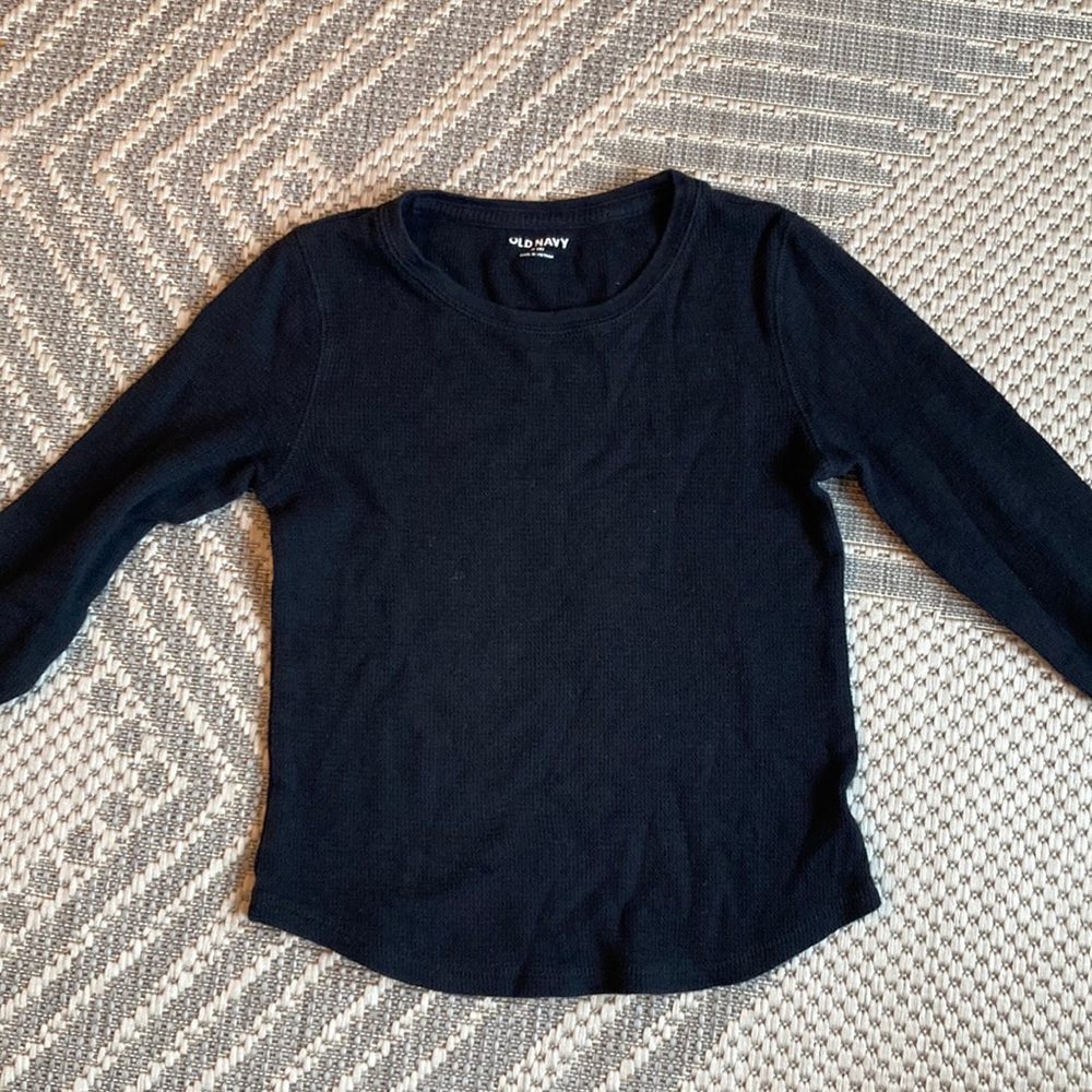 Black long sleeve waffle weave/thermal shirt